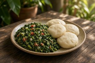Cooked Jamaican callaloo